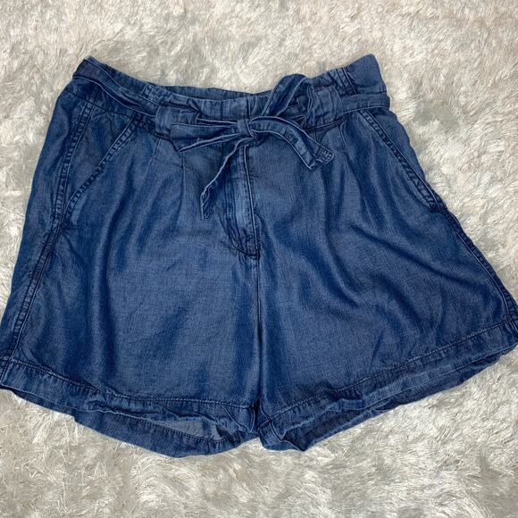 Max Jeans Lightweight Chambray High Waist Shorts Sz 8 - Picture 1 of 4